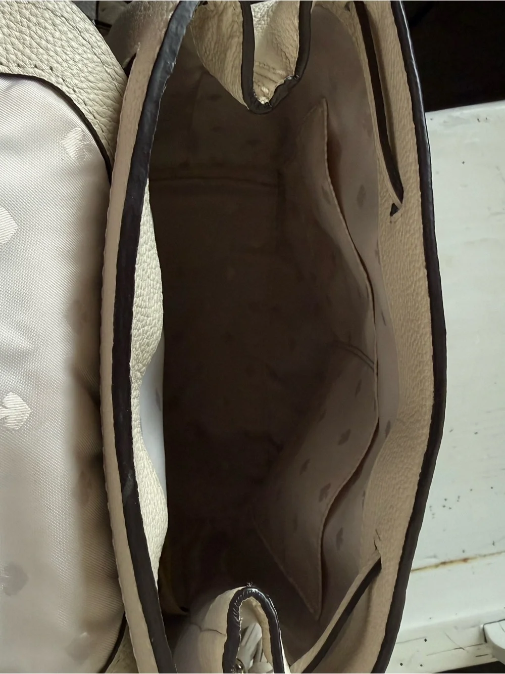 Kate Spade Cream Leather Top-Handle Backpack